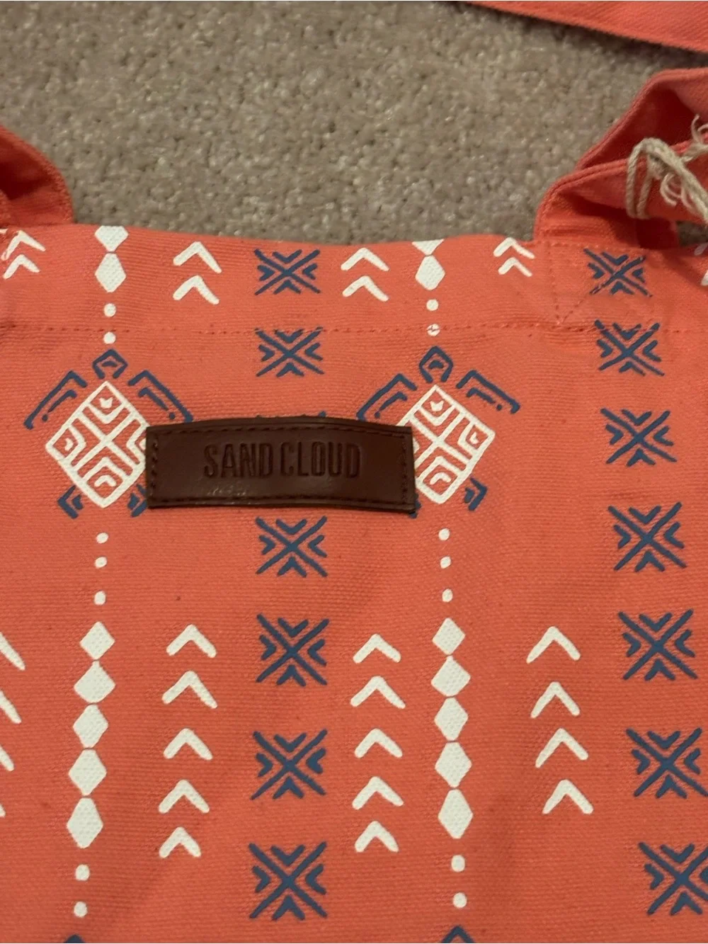 Sand Cloud Everyday Tote Organic Cotton Coral Patterned Tote Bag Marine Life New